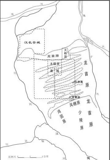 龙首原指浐河,潏河之间的高冈地,从秦岭北麓到渭水河畔60里,其南半部