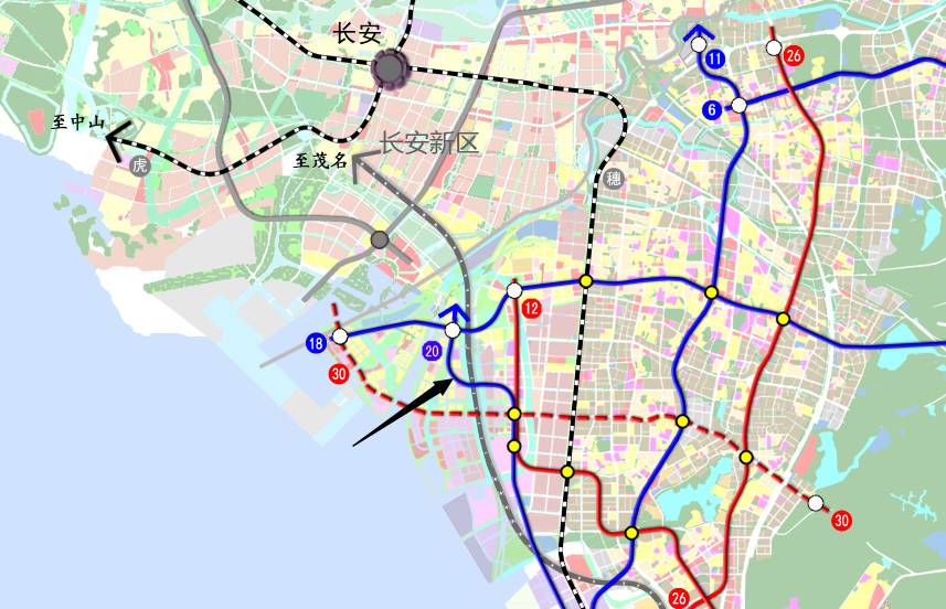 目前站点未定 但是预留了延伸接口 规划线路如下 ▼ 深圳地铁32号线