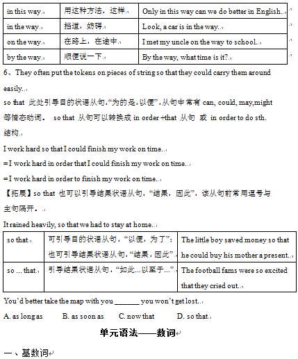 英语序数词1到100