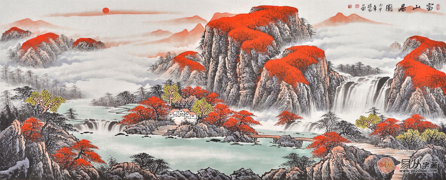 客厅背景墙挂画有什么风水讲究,山水画高格调的家居装饰画