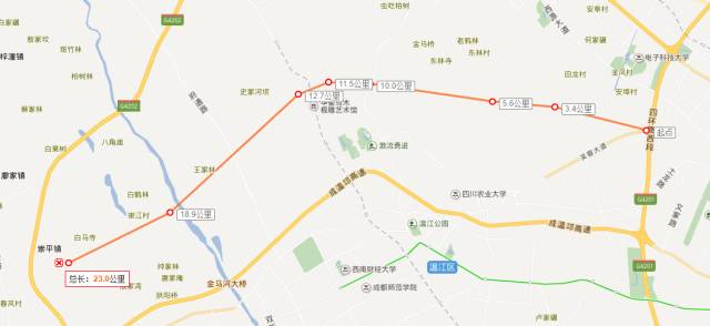 5 成彭快速路 路线走向: 起于第一绕城高速,止于天彭镇 途经新都