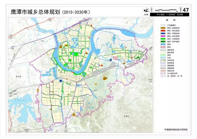 八,中心城区用地规模规划2030年,鹰潭中心城区城市建设用地规模为58