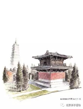 隆兴寺俯瞰隆兴寺摩尼殿附:导师张宁正定古建筑写生画稿报名截止:2017