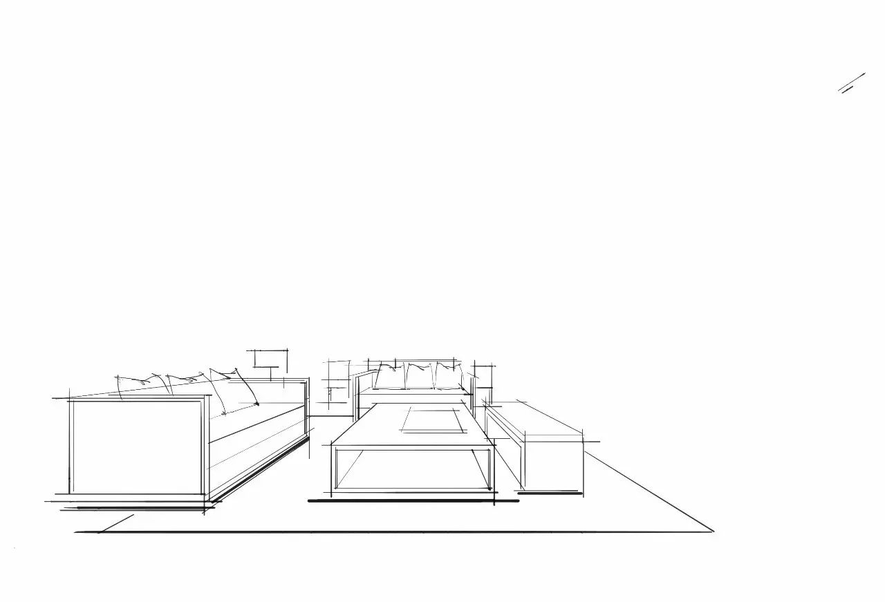 两点透视沙发背面