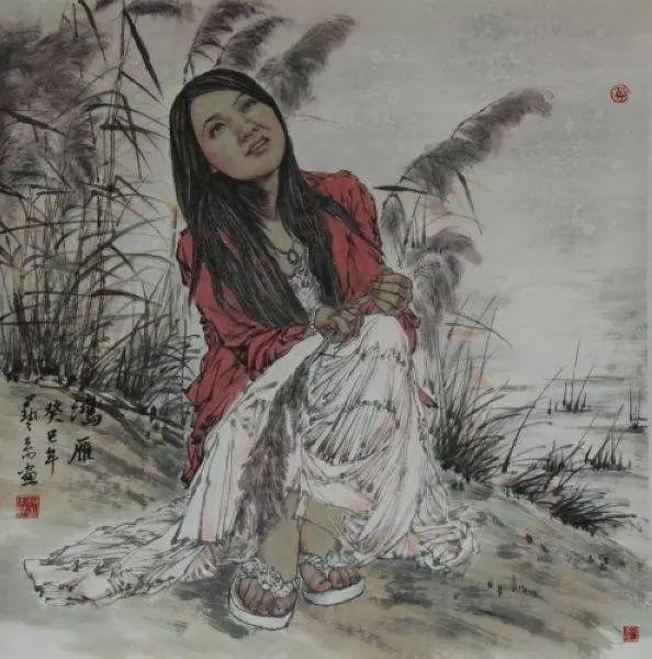 著名画家刘艺青现代水墨人物作品欣赏