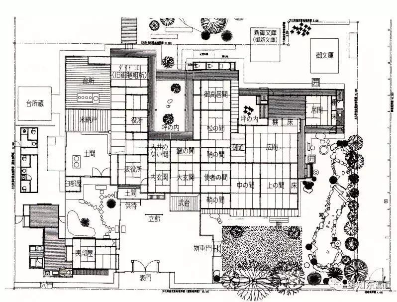 (冷泉家宅邸平面图)