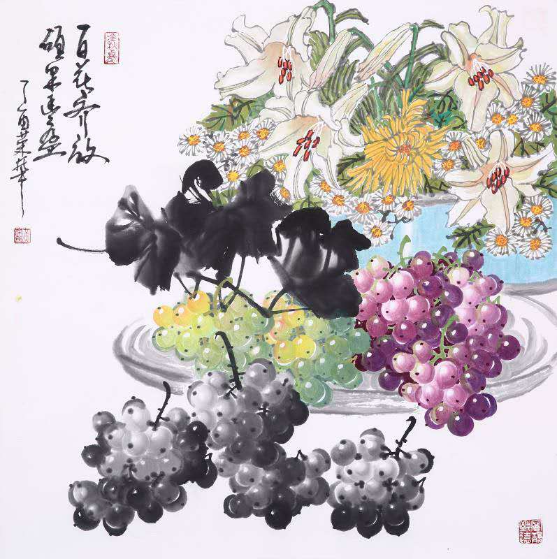 写意葡萄大师级画家黄荣华