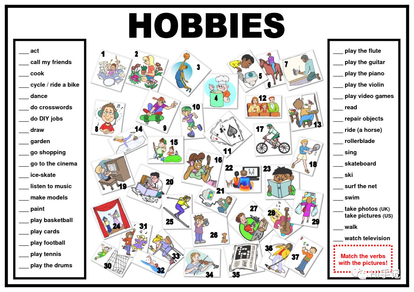 module 1 hobbies词汇巩固与拓展——教科版《英语》