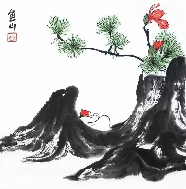 鱼山与世无争画中游好想住进他的画里