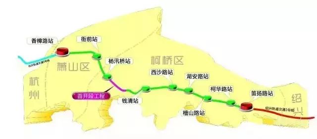 新街街道,衙前镇和柯桥区的杨汛桥镇,钱清镇,华舍街道,柯桥街道等镇街