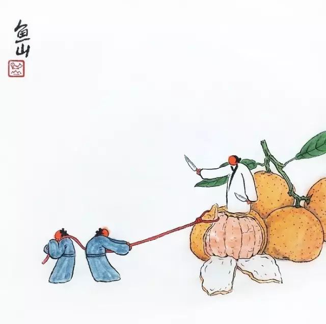 鱼山与世无争画中游好想住进他的画里