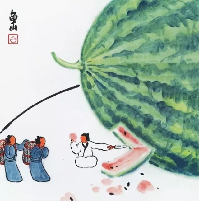 鱼山与世无争画中游好想住进他的画里