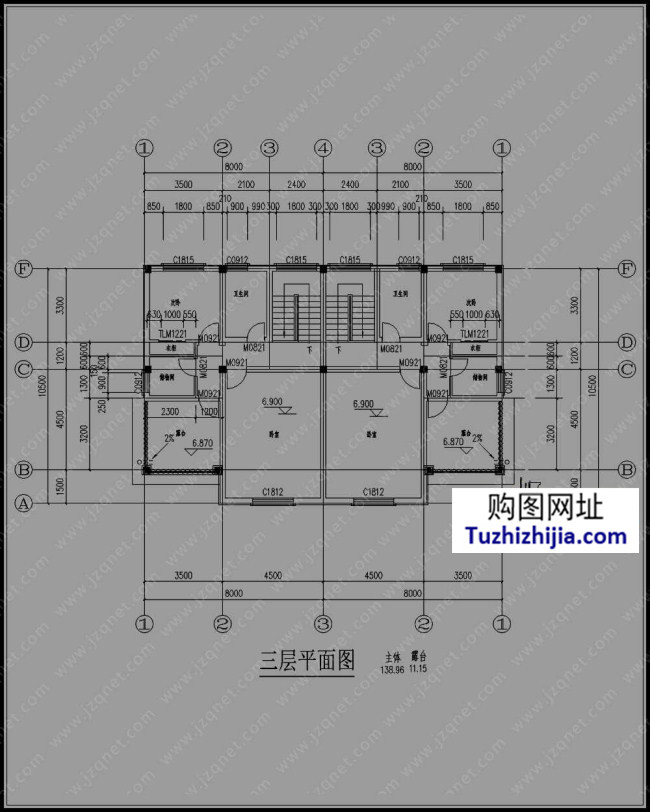 160平农村双拼自建别墅设计cad图-在农村绝对耀眼!