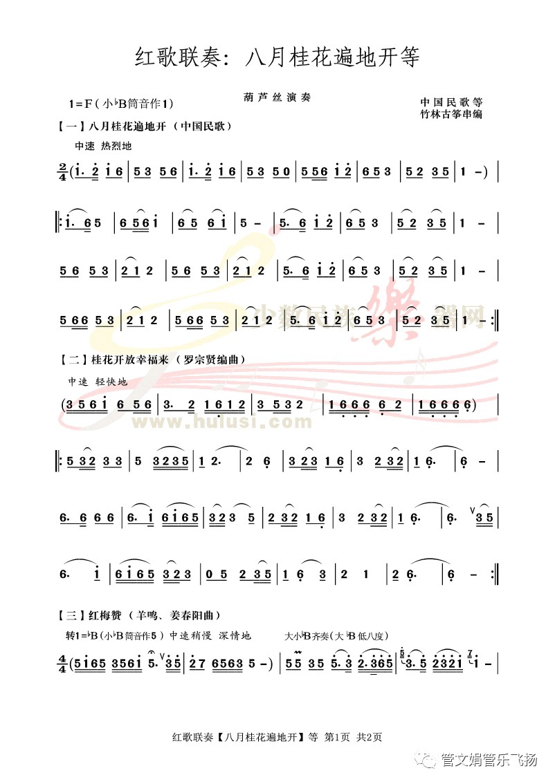 葫芦丝红歌联奏娘子军连歌曲谱_红色娘子军图片(2)