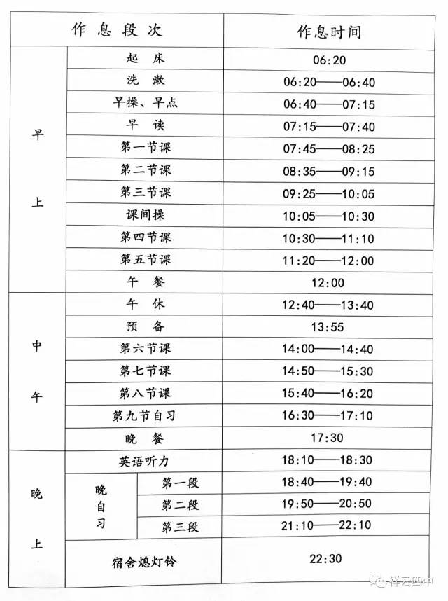 全国各地50多所重点高中作息时间表大pk,学霸成功的秘诀是时间管理