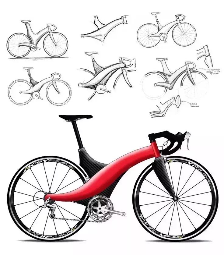 手绘自行车的设计几何之美