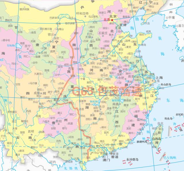 途径陕西省,四川省,重庆市,湖南省,广西省,终点为广东省茂名市.