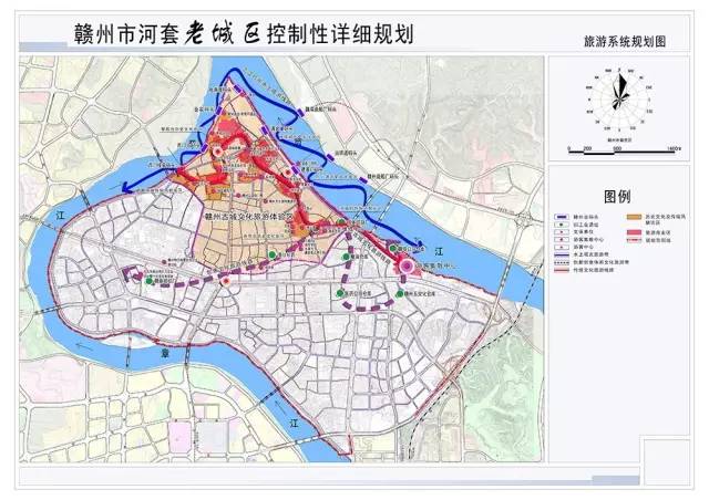 规划老城区整体形成"两带一区"的旅游空间结构.