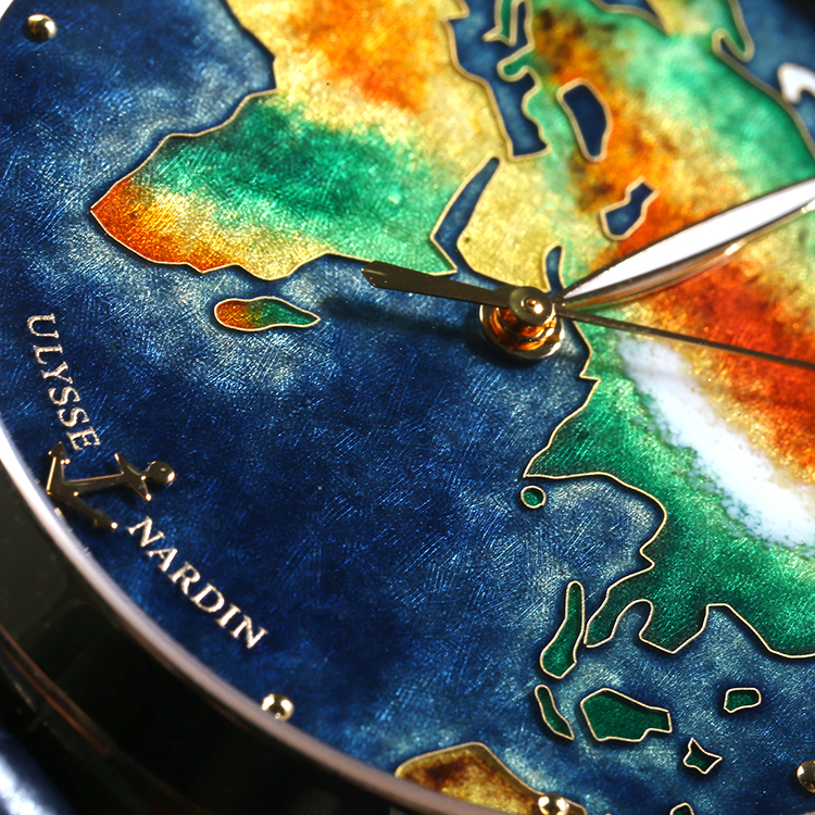 独特特色 典雅腕表 世界地图珐琅彩 雅典ulysse nardin限量版图片