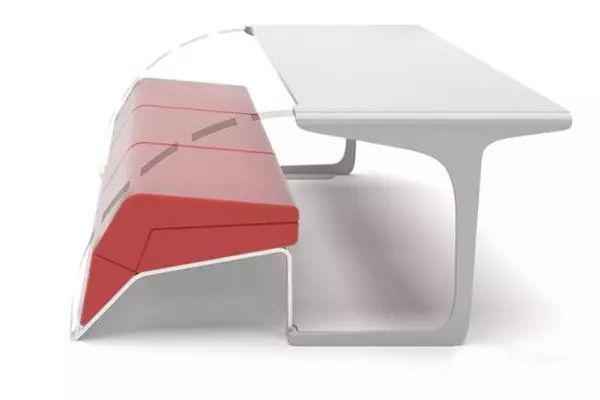 既能作为客厅沙发又能变为餐厅桌椅的百变多功能的创意沙发设计
