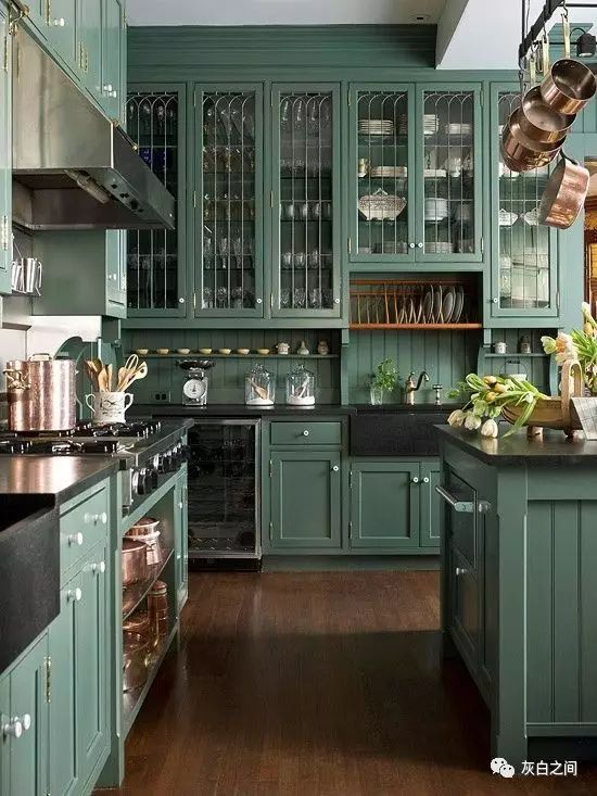 复古绿色系厨房