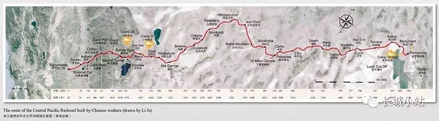 华工建筑的中央太平洋铁路示意图 李炬绘制