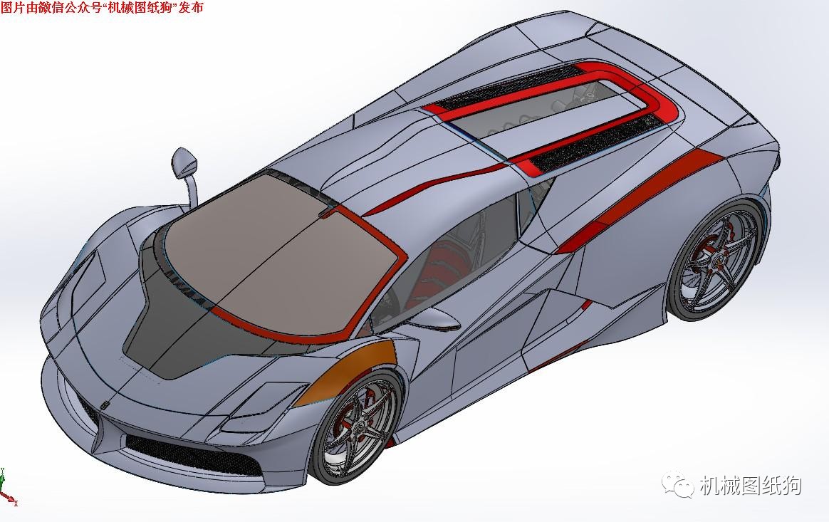 【汽车轿车】简易ferrari f90跑车模型3d图纸 solidworks设计 附step