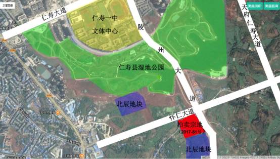 仁寿湿地公园板块宗地示意图