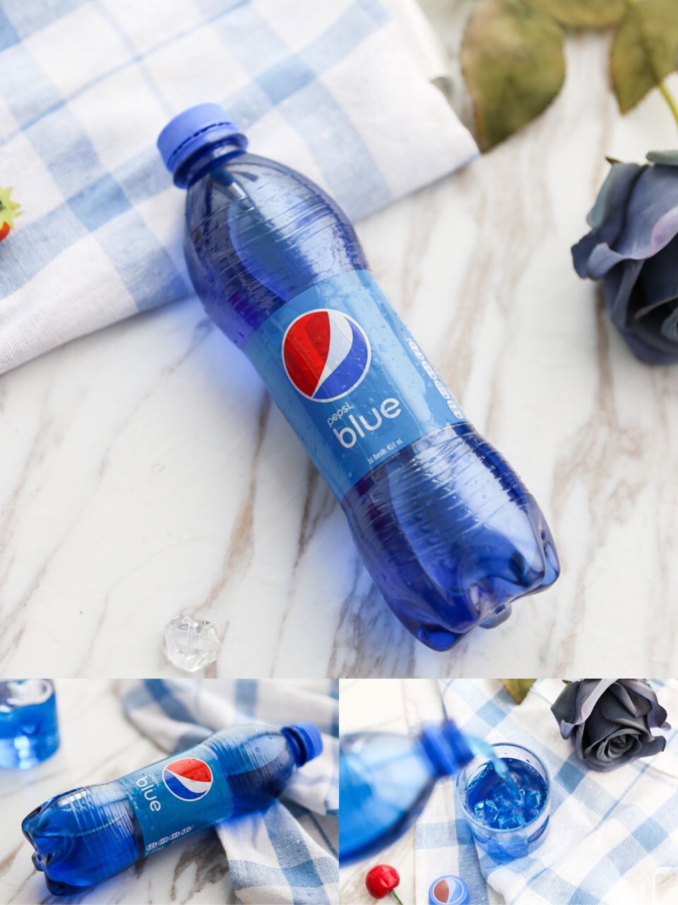 在朋友圈和微博晒 这款火爆ins的网红可乐  pepsi blue 蓝色百事可乐