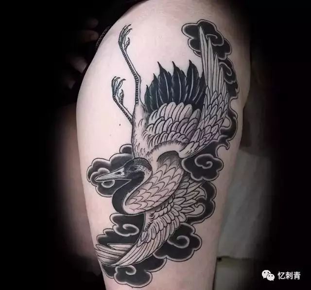 纹身中国风吉祥仙鹤