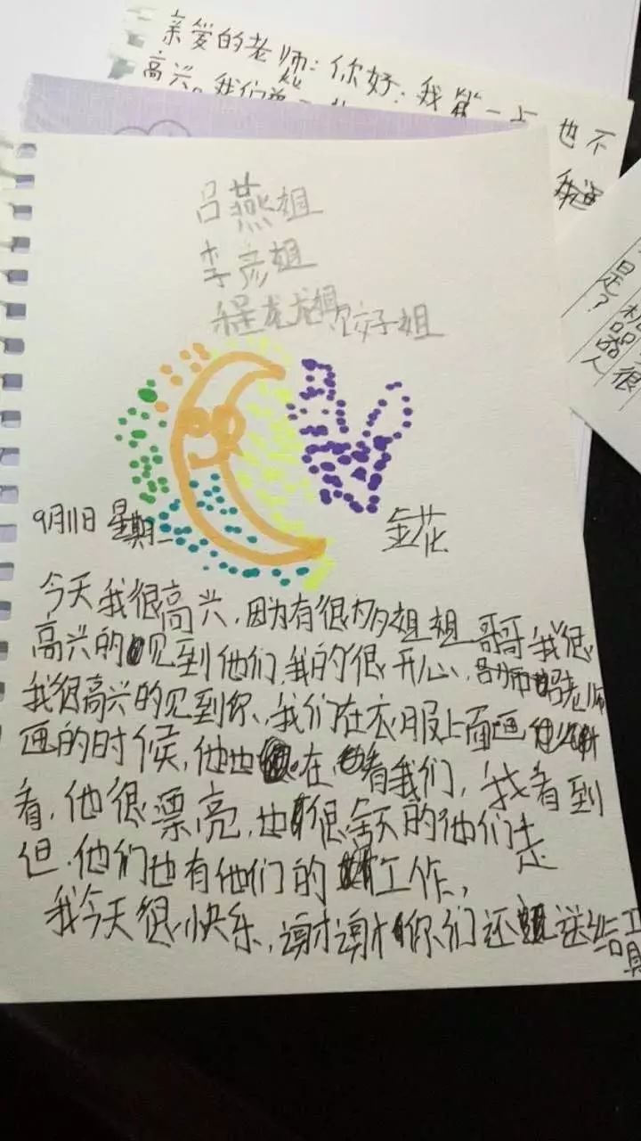 孩子们写给吕燕姐姐暖心的话,谢谢她的付出