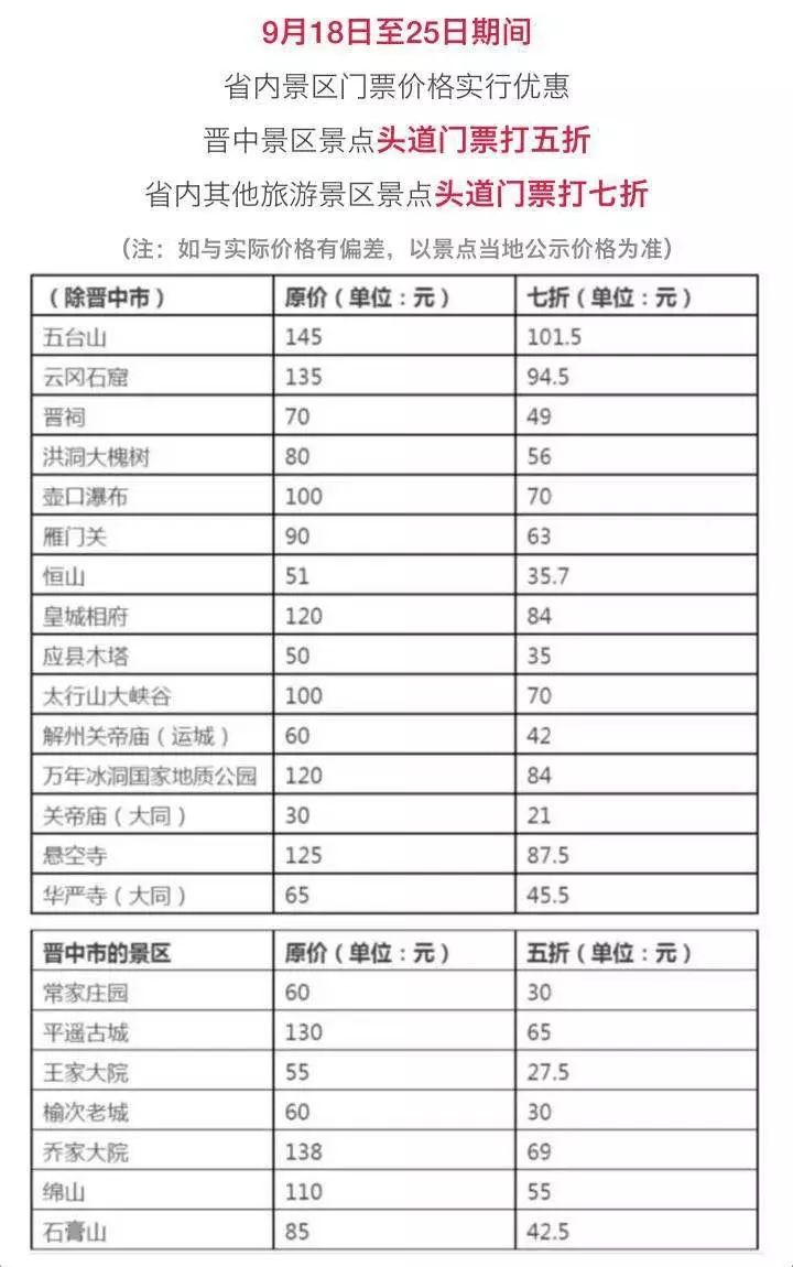 快去玩山西所有景区门票全部优惠