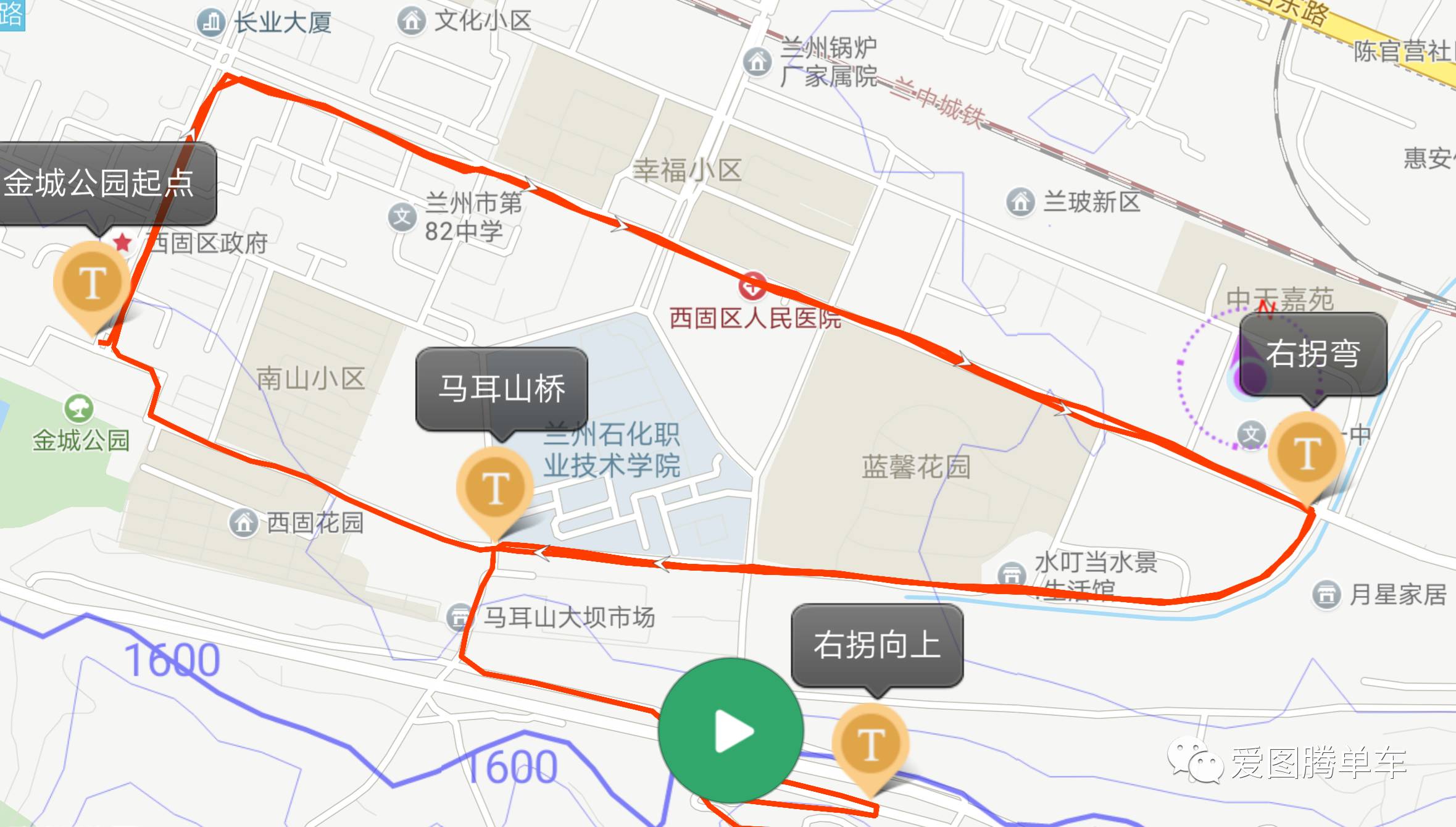 城市绕圈路线图(三)线路图示(二)爬坡线路:马耳山桥——南山路——小