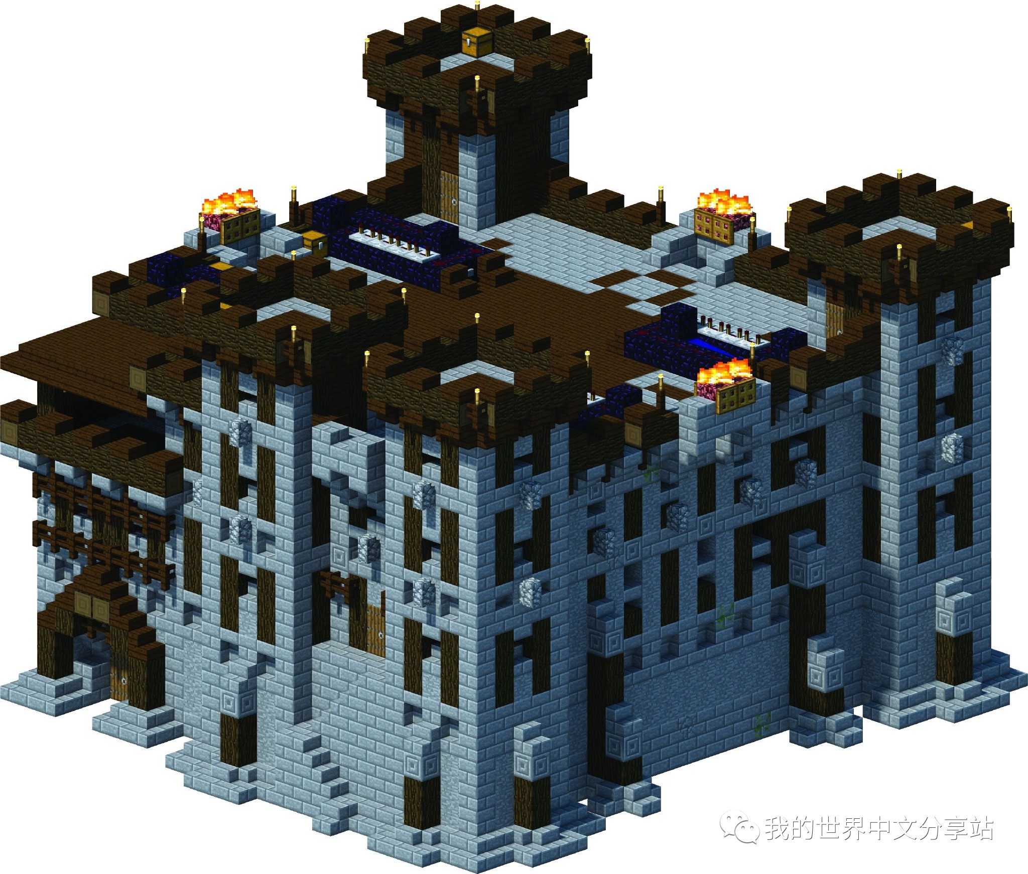 我的世界手游城堡大门怎么建-我的世界手游城堡大门建造方法-游戏爱好者