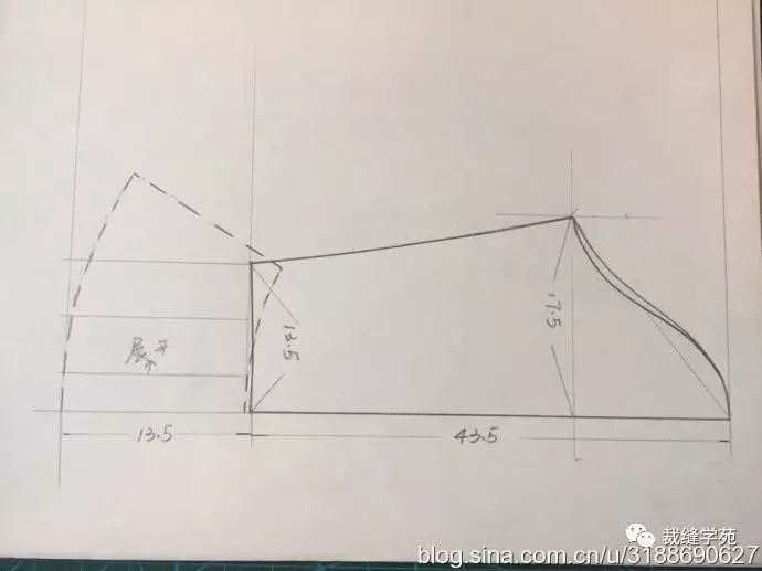 喇叭袖套头衬衫裁剪图,流行元素喇叭袖