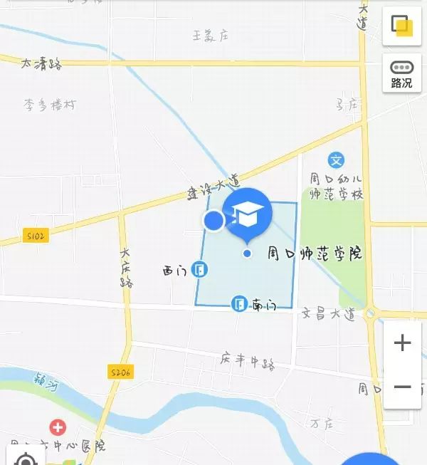 学校地理位置 周口师范学院位于河南省周口市川汇区文昌路东段.