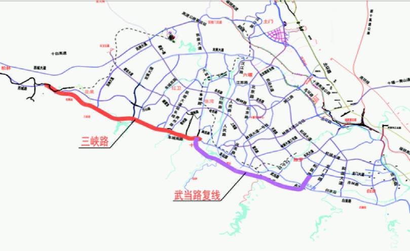 三峡路与武当路复线立交效果图方案 2 三峡 路复线工程 总投资约15.