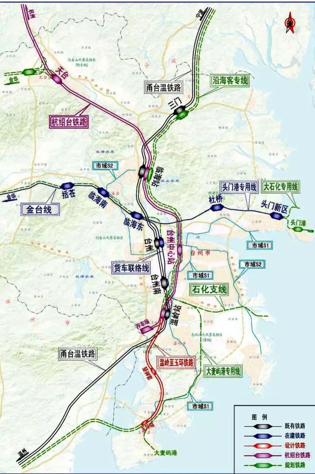 新建正线长度约36公里,其中温岭市新建正线长度约20公里,玉环新建正线