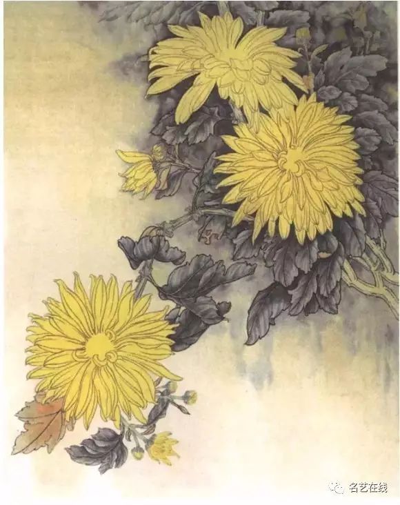 国画技法:菊花工笔画示范