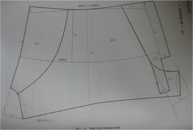 典型内裤制图:男式内裤结构制图