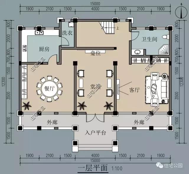 农村别墅怎么能没有堂屋?10套户型图纸,4最实用?10中式最好?