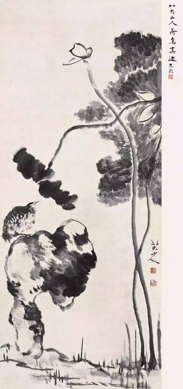 画画丨简练之极,八大山人的墨荷艺术