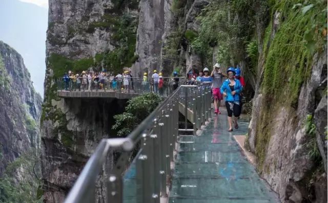 春湾镇区以及春湾石林景区尽收眼底,透过玻璃就能看到垂直的山体,仿佛