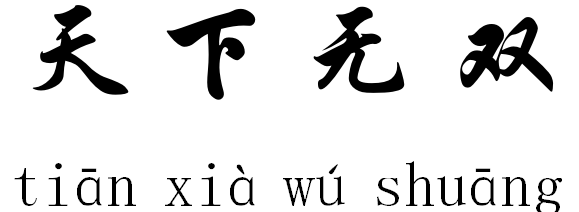 释义:天下找不出第二个. 形容出类拔萃,独一无二.