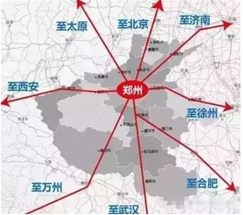 郑州作为全国的米字型高铁城市,在