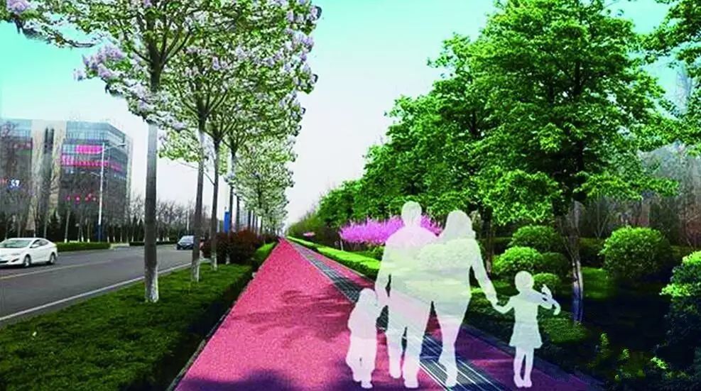 本次工程设计是城市绿道建设及绿化完善工程(一期)十一条道路的延续