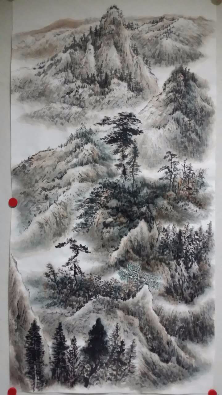 陕西著名画家杨君明山水画作品欣赏