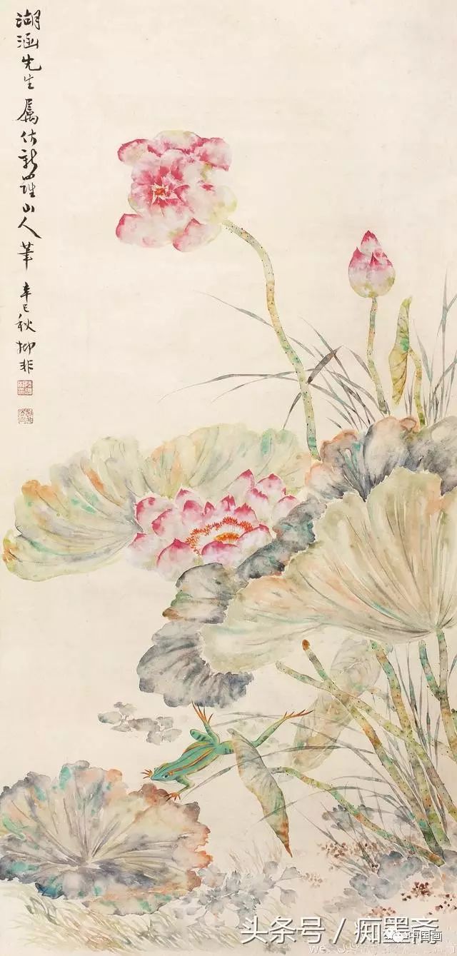 中国花鸟画大家,美术教育家陆抑非教授花鸟画作品