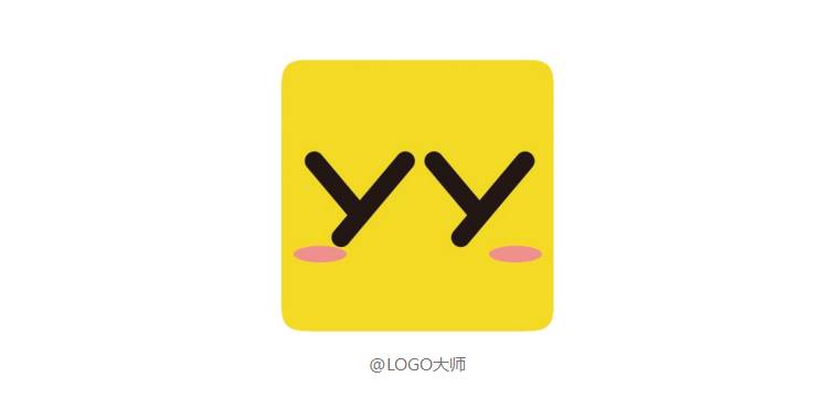 yy的新logo不再使用经典的小浣熊,仅使用英文字母"yy"做标识.