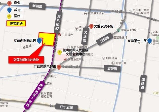 义蓬街道住宅地块区位图(制图/郑青青)